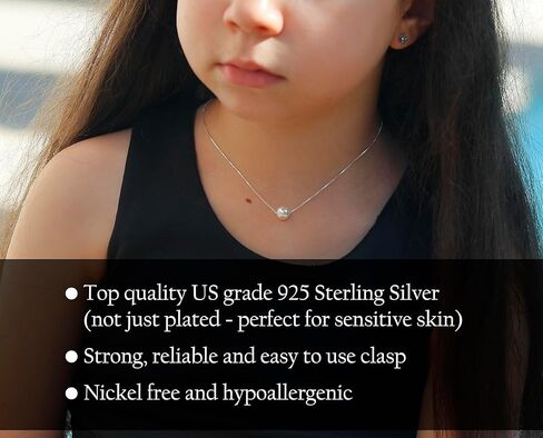 Be Wished Tooth Fairy Gifts for Girls with Meaningful Message and Jewelry, Ready To Gift Necklace with Poem. 925 Sterling Silver Floating Pearl Necklace in Kuwait