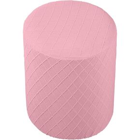 Stretch Ottoman Covers Slipcover Round Ottoman Slipcover Foot Stool Furniture with Elastic Bottom, Machine Washable, Pink in Saudi Arabia