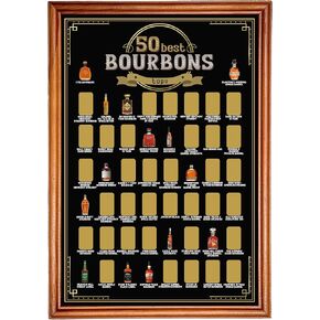 هدايا ysapualp Bourbon للرجال، أعلى 50 قائمة دلو بوربون للخدش، ملصق، كهف رجل، بار، حانة، ديكور غرفة الألعاب، هدية لمحبي الويسكي، 18 × 12 بوصة in Kuwait