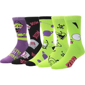 جوارب Bioworld Invader Zim Fun Characters للرجال مكونة من 5 قطع كاجوال in Kuwait