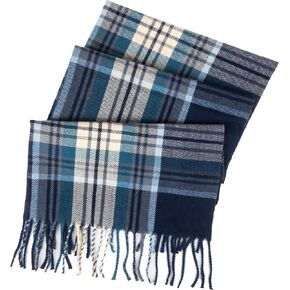 Classic-Plaid Wniter-Scarf for Women Men Soft Warm Cold Weather Scarves with Tassels(15'' X 79'') in Kuwait