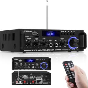 Amplifier Home Audio,Stereo Receiver Bluetooth 5.3 Power amp 100W x2 Wireless HiFi Stereo Class D Digital 2 Channel Integrated with Bass Treble Control for Passive Speakers in Kuwait