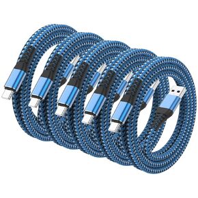 5Pack Short USB C Type C Cable 1FT,Nylon Braided Fast Charging 3A Quick Charger Cord,USB A to Type C Charger Cord Cable for iPhone 15 Samsung Galaxy S20 S10 S9 S8 Plus S10E, Note 20 10 9 8, Moto G7 G8 in Kuwait