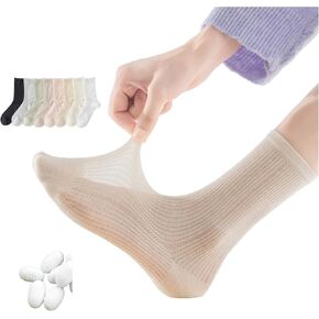 Premium Mulberry Silk Mesh Socks for Women - Breathable, Lightweight, Crew, Soft Summer Wear, Girls, Quiet Luxury in Saudi Arabia