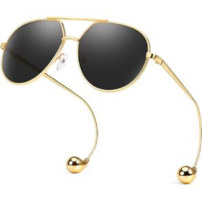 IGnaef Gold Oversized Retro Sunglasses for Women, Trendy Aviator glasses UV Protection IF8303 in Saudi Arabia