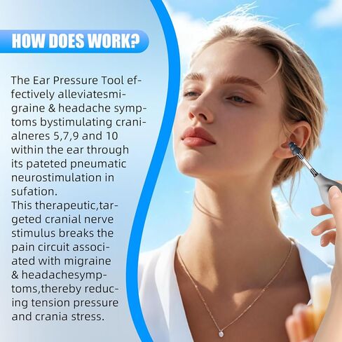 جهاز شفط لتخفيف ضغط الأذن، منتجات تخفيف الصداع النصفي والصداع، عن طريق موازنة ضغط الأذن الداخلي لتخفيف طنين الأذن بالطائرة in Kuwait