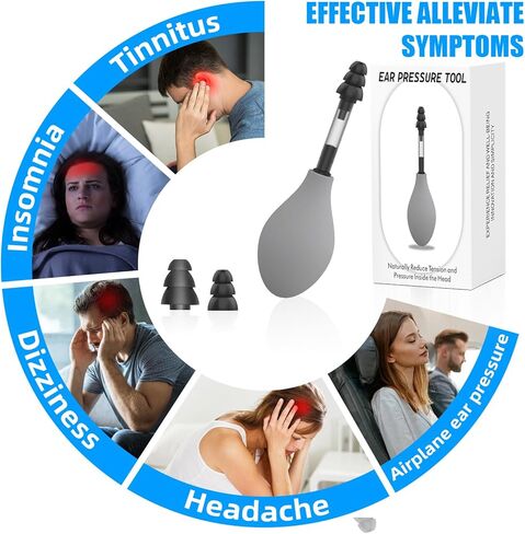 جهاز شفط لتخفيف ضغط الأذن، منتجات تخفيف الصداع النصفي والصداع، عن طريق موازنة ضغط الأذن الداخلي لتخفيف طنين الأذن بالطائرة in Kuwait
