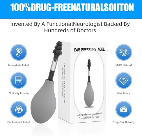 جهاز شفط لتخفيف ضغط الأذن، منتجات تخفيف الصداع النصفي والصداع، عن طريق موازنة ضغط الأذن الداخلي لتخفيف طنين الأذن بالطائرة in Kuwait