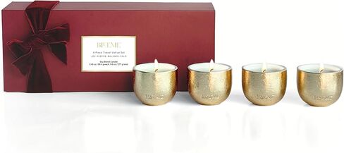 2025 Gold Holiday Votives، شمعة العافية القابلة لإعادة الملء، تحتوي على زيت عطري، مستدام، لمسة نهائية يدوية، مصبوبة يدويًا، ممتاز، سيراميك فاخر، فتيل قطن طبيعي، مزيج شمع الصويا in Kuwait