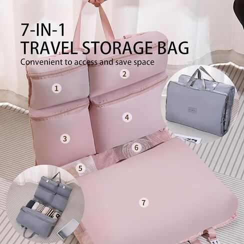 7 PocketsTravel Luggage Packing Organizers, Lightweight Packing Cubes for Suitcases, Compression Storage Shoe Bag, Clothing Underwear Bag, Travel Cubes Set for Man and Women in Saudi Arabia