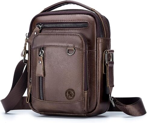 Men's Vinatge Leather Crossbody:Compact with Organized Pockets,Stylish & Functional for Everyday Carry in Saudi Arabia