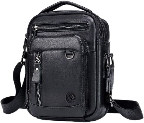 Men's Vinatge Leather Crossbody:Compact with Organized Pockets,Stylish & Functional for Everyday Carry in Saudi Arabia