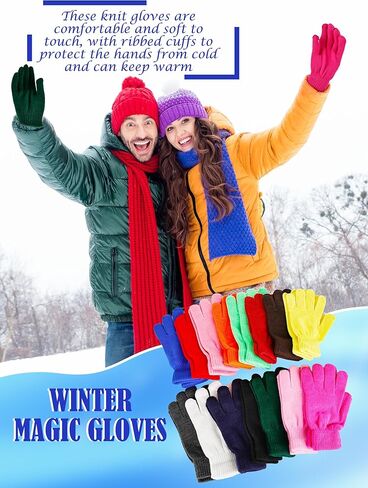 30 Pairs Adult Winter Gloves Warm Knitted Gloves Stretchy Full Fingers Glove Knit Glove Bulk for Men Women Teens Cold Weather in Saudi Arabia