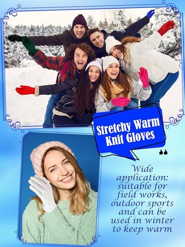 30 Pairs Adult Winter Gloves Warm Knitted Gloves Stretchy Full Fingers Glove Knit Glove Bulk for Men Women Teens Cold Weather in Saudi Arabia