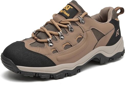 Men's Hiking Shoes Waterproof Lightweight Leather Trekking Trails Work Shoes Comfortable Non-Slip Low Top Outdoor Camping Walking Sneakers in Saudi Arabia
