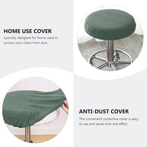 أغطية مقاعد بار مستديرة من Sewroro، غطاء وسادة مقعد مطاطي قابل للغسل، غطاء وسادة مقعد قابل للغسل للكرسي المستدير (أخضر ماتشا) in Saudi Arabia