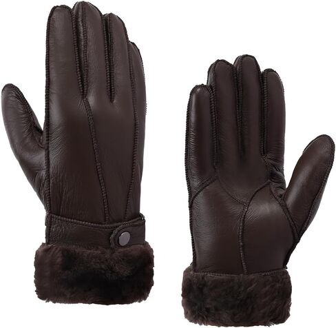 MGGMOKAY Women's Shearling Winter Sheepskin Leather Gloves - Warm Fur Gloves in Saudi Arabia