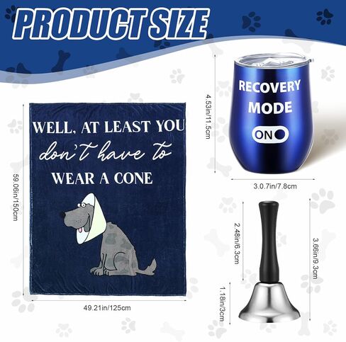 Frienda 4 Pcs Get Well Soon Gift for Men, Funny After Surgery Gifts Basket, Chemo Care Package Include Insulated Tumbler, Plush Blanket, Handbell, Socks for Sick Friends Dad Brother in Saudi Arabia