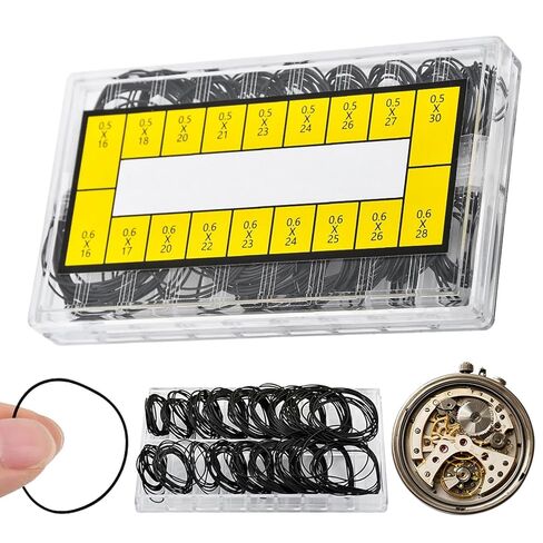 210 Pcs O Ring Watch Gasket Kit,18 Types Rubber Seal O Ring Watches Gasket Watch Back Gaskets Rubber for Watches Repair(Size:210 pcs) in Saudi Arabia
