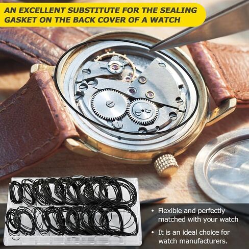 210 Pcs O Ring Watch Gasket Kit,18 Types Rubber Seal O Ring Watches Gasket Watch Back Gaskets Rubber for Watches Repair(Size:210 pcs) in Saudi Arabia