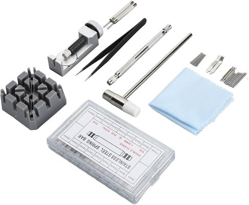 Watch Band Link Removal Tool Kit, 98 Piece Watch Repair Kit with Spring Bars Pins Punch Set and Holder, Professional Watchmaker Tools for Bracelet Strap Adjustment in Saudi Arabia
