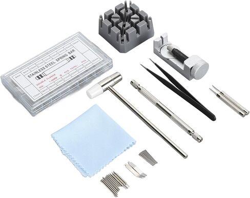 Watch Band Link Removal Tool Kit, 98 Piece Watch Repair Kit with Spring Bars Pins Punch Set and Holder, Professional Watchmaker Tools for Bracelet Strap Adjustment in Saudi Arabia