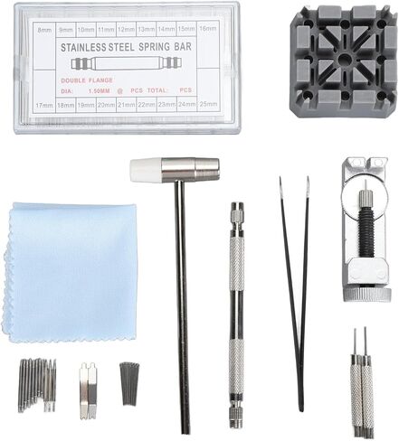 Watch Band Link Removal Tool Kit, 98 Piece Watch Repair Kit with Spring Bars Pins Punch Set and Holder, Professional Watchmaker Tools for Bracelet Strap Adjustment in Saudi Arabia