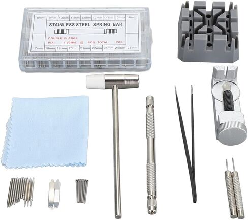 Watch Band Link Removal Tool Kit, 98 Piece Watch Repair Kit with Spring Bars Pins Punch Set and Holder, Professional Watchmaker Tools for Bracelet Strap Adjustment in Saudi Arabia