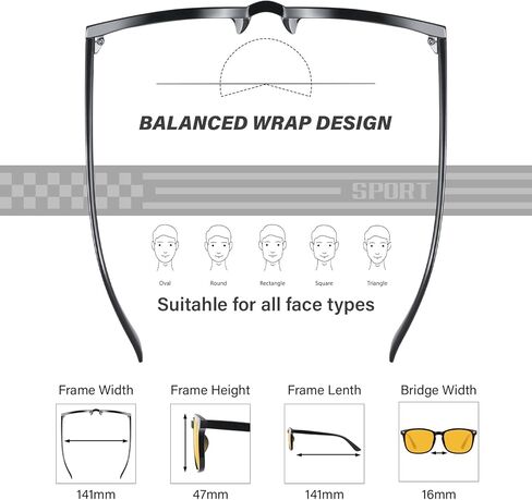KUGUAOK Polarized Night Vision Glasses for Women Lightweight Eyeglasses Frame Night Anti Glare Driving Goggles Yellow Lens in Saudi Arabia