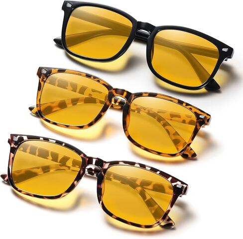 KUGUAOK Polarized Night Vision Glasses for Women Lightweight Eyeglasses Frame Night Anti Glare Driving Goggles Yellow Lens in Saudi Arabia