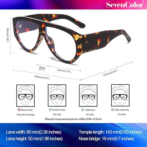Retro Oversized Glasses for Women Men Trendy 70s Blue Light Blocking Eyeglasses Big Shield Glasses in Saudi Arabia