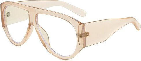 Retro Oversized Glasses for Women Men Trendy 70s Blue Light Blocking Eyeglasses Big Shield Glasses in Saudi Arabia