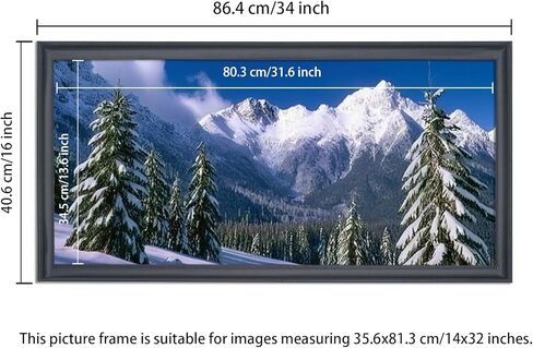 إطار صورة بانورامي مقاس 14 × 32 إطار صورة من الخشب الصلب الأسود مقاس 14 × 32 بوصة إطار رسم مقاس 14 × 32 بوصة (S23B1432) in Saudi Arabia