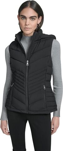 Calvin Klein womens Lightweight Hooded Puffer Vest – Quilted Stretch Winter Outerwear With Zipper Pockets in Saudi Arabia