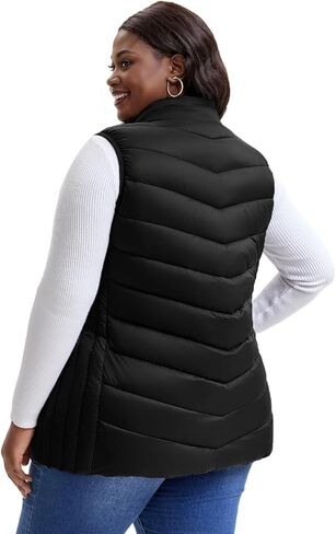 Plus Size Puffer Vest Women 1X-5X Water-Resistant Puffy Winter Vest Packable Lightweight Puffer Vest in Saudi Arabia