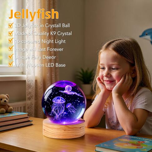 3+1 Combo Crystal Ball Night Light Gift Set - 16-Color Remote Control Dimming, 3D Inner Engraved Patterns, USB Powered, for Kids & Friends Birthday Gifts, Room Decoration in Saudi Arabia