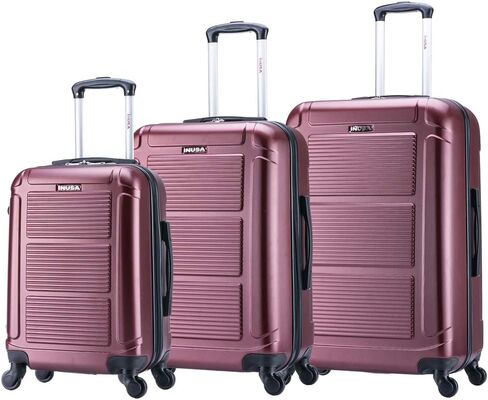 InUSA PILOT Luggage with Ergonomic Handles | Spacious Travel Suitcase with Four Spinner Wheels and Studs | 20 Inch Hardside Carry-On Spinner Luggage | Mustard in Saudi Arabia