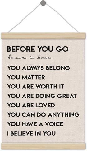 Before You Go Be Sure to Know Inspirational Poster Hanger Frame 12x16 Inch, Positive Affirmations Wall Art Decor for Classroom Girls Boys Room Home Office Entryway in Saudi Arabia