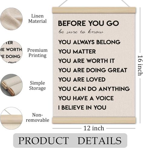 Before You Go Be Sure to Know Inspirational Poster Hanger Frame 12x16 Inch, Positive Affirmations Wall Art Decor for Classroom Girls Boys Room Home Office Entryway in Saudi Arabia