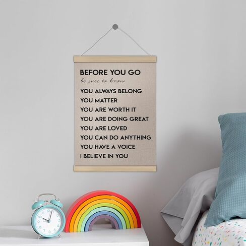 Before You Go Be Sure to Know Inspirational Poster Hanger Frame 12x16 Inch, Positive Affirmations Wall Art Decor for Classroom Girls Boys Room Home Office Entryway in Saudi Arabia