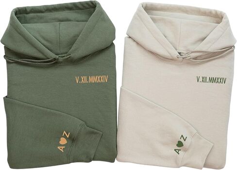 Embroidery Sweatshirt,Custom Sweatshirt, Couple Hoodies,Personalized Embroidery Shirt,Valentines Day Gift, Matching Crewneck Multi in Saudi Arabia