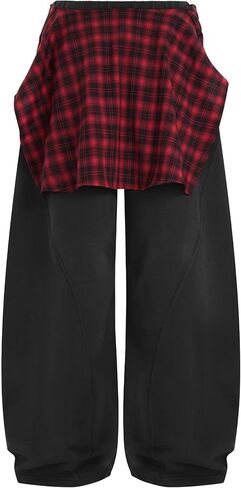 Aelfric Eden Baggy Barrel Sweatpants Women Plaid Belt Shawl Wide Leg Pants Casual Unisex Y2K Elastic Lantern Trouser Pants in Saudi Arabia