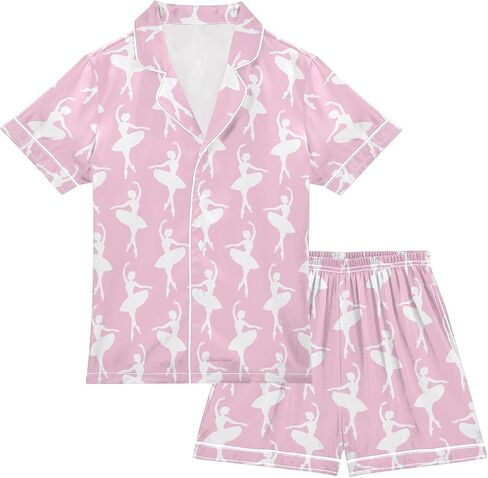 Leopard Pink Summer Pajamas Shorts Set Purple Satin PJ Sets for Pj in Saudi Arabia