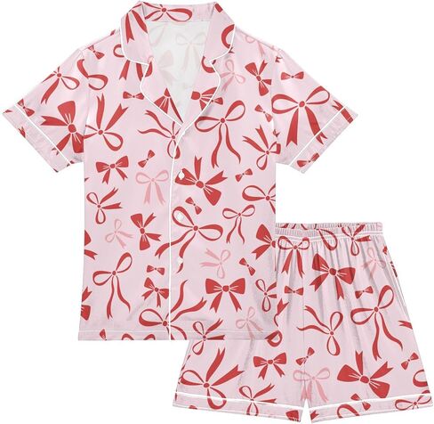 Leopard Pink Summer Pajamas Shorts Set Purple Satin PJ Sets for Pj in Saudi Arabia
