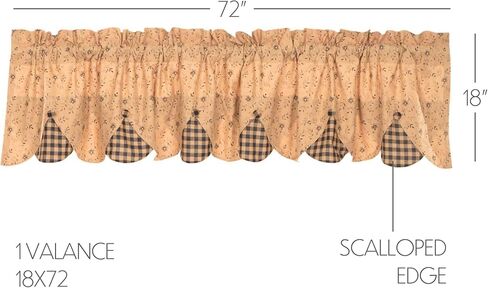 VHC Brands Maisie 3 PC Natural Curtain Set (1 Valance 18x72 and 2 Tier 36x36) in Saudi Arabia