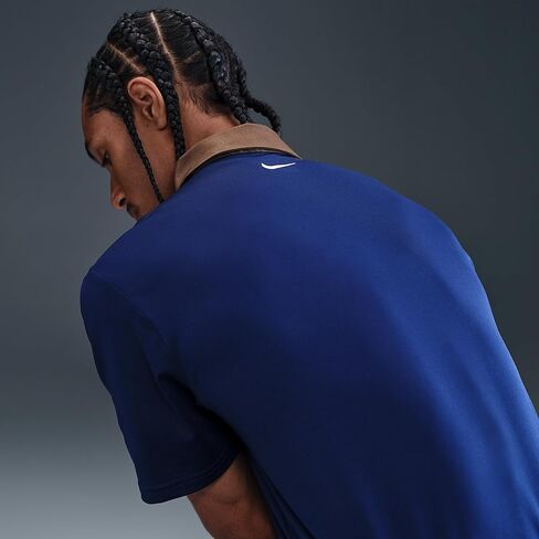 بولو الجولف Dri-FIT للرجال من Nike Tour (أزرق فويد/بني باروكي/عاجي شاحب) in Kuwait