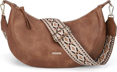 AFKOMST Crossbody Crescent Bag for Women Retro Hobo Purse and Medium Shoulder Handbag,Faux Leather in Saudi Arabia