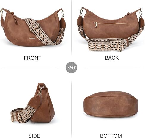 AFKOMST Crossbody Crescent Bag for Women Retro Hobo Purse and Medium Shoulder Handbag,Faux Leather in Saudi Arabia