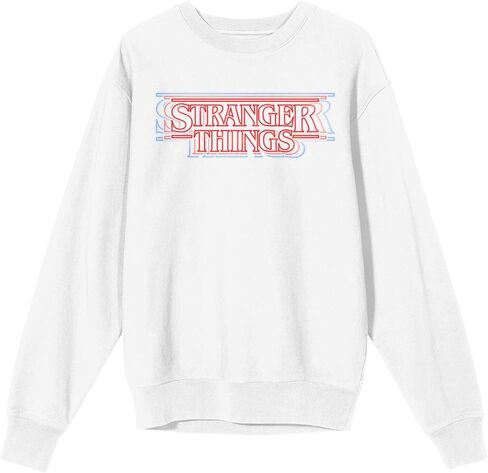 سويت شيرت بشعار Bioworld Stranger Things Outline - بلوفر أبيض بياقة دائرية in Kuwait