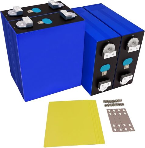 LiFePO4 Cell 3.2V 330Ah 4 Pack Lithium Battery Cells with M6 Studs, Includes Busbars and M6 Nuts, A+ Grade 4000-15000 Life Cycles, 10+Year LifeSpan, Deep Cycle Rechargeable in Saudi Arabia